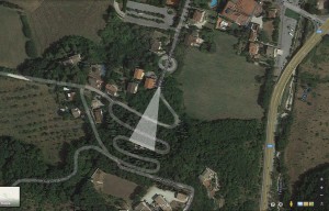 Il triangolo marca gli alberi da abbattere