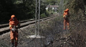 incendio linea ferroviaria